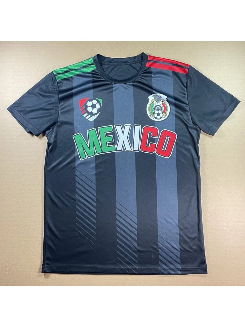 Mexico National Soccer Team Home Jersey Black Men’s Sz L Fast Action World Cup